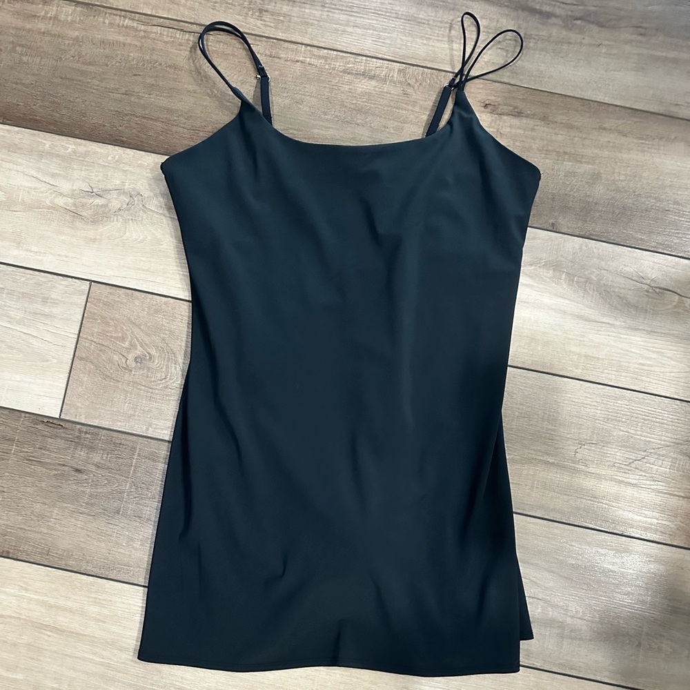 Abercrombie athletic dress with built in shorts.  Size large and color black.